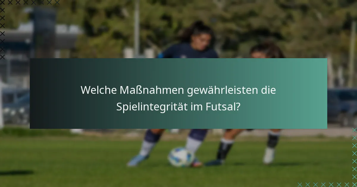 Welche Maßnahmen gewährleisten die Spielintegrität im Futsal?